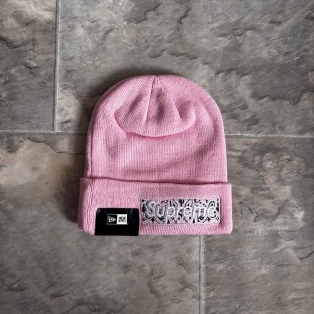 Supreme x new era fw19 pink beanie new unisex